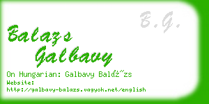 balazs galbavy business card